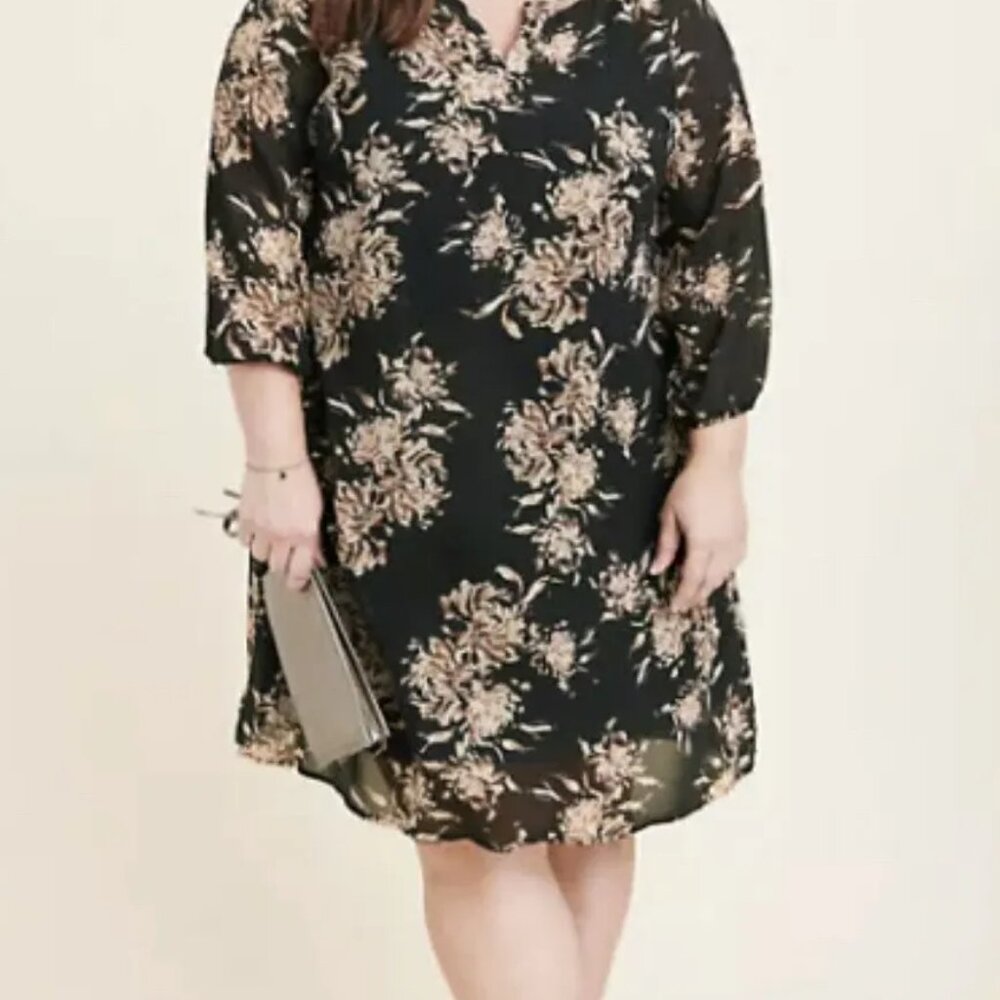 Ryllace 100% Silk Lined Loose Tunic Dress